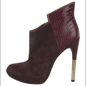 Sigerson Morrison Burgundy Sued/Leather ankle boot